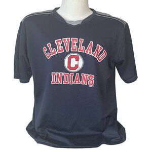 Cleveland Indians TShirt Mens 2XL Blue Gray MLB Short Sleeves